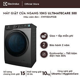 Mua Máy Giặt Cửa Trước Electrolux 10kg UltimateCare 500 - EWF1024P5SB - Giặt hơi nước diệt 99.9% vi khuẩn  không cặn giặt tẩy  tiết kiệm điện hơn 50%  Hàng Chính Hãng 