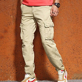 Men's Cargo Casual Trousers Cotton Loose Outdoor Tooling Pant