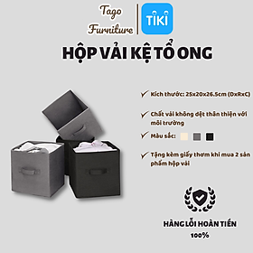 Mua Hộp vải kệ tổ ong  hộp đựng đồ trang trí nhà cửa gọn gàng  kích thước chuẩn với kệ tổ ong 25x20x26 5 TAGO ND38