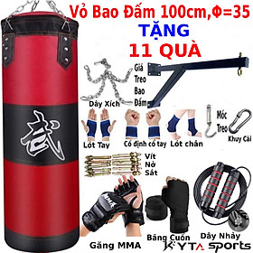 Vỏ Bao Đấm Cao Cấp 3 Lớp Siêu Bền, Trụ Đấm Bốc Treo - Mua 1 Bao tặng 7 phụ kiện đi kèm