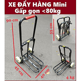 Mua Xe đẩy hàng mini 2 bánh xếp gọn tải 80kg