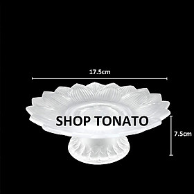 Mua DĨA TRÁI CÂY SEN LƯU LY TRẮNG ĐƯỜNG KÍNH 17.5CM 20CM 22.5CM