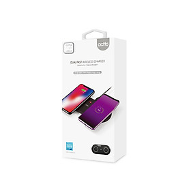Bộ Sạc Không Dây Đồng Thời 2 Thiết Bị công suất 20W Dual Fast Wireless Charger 10W Actto MTA-17 - Hàng chính hãng