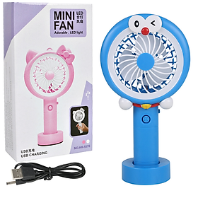 Mua Quạt cầm tay mini sử dụng pin sạc có đèn led với thiết kế hoạt hình cực kì dễ thương