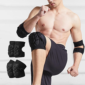 Men Knee Pads Elbow Pads Protective Gear Set Anti Slip Durable Thick Sponge Elbow Knee Shin Guards for Bike