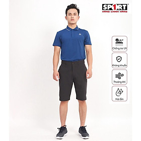 Áo Polo nam ngắn tay AM PLM213 có cổ bo dệt phối kẻ, thoáng mát, nhanh khô, co giãn, không bai xù Sport1