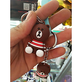 Móc khóa hình gấu nhựa dẻo dễ thương