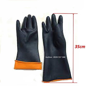 Mua GĂNG TAY CAO SU ĐA NĂNG CHỐNG AXIT MẠNH   CHỊU DẦU  CHỐNG HÓA CHẤT BẢO HỘ LAO ĐỘNG DÀI 35CM