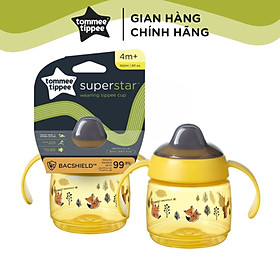 Bình tập uống nước có vòi mút kháng khuẩn chống tràn, chống sặc cho bé Tommee Tippee SuperStar, 190ml – Vàng