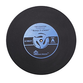 (Toponeto) CD Records Shape Kitchen Party Bar Cup Mat Placemat Silicone Coaster Creative BU