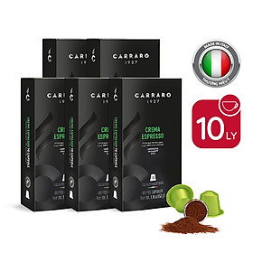 Mua Combo 5 hộp cà phê viên nén Carraro Crema Espresso - Tương thích với máy capsule Nespresso