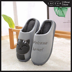 Dép Bông Đi Trong Nhà Hình Mèo Dễ Thương Cực Êm, Đế Nhựa Dẻo Được Khâu Rất Chắc Chắn. DP97