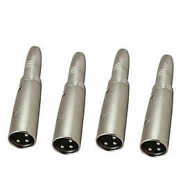 4Pieces - XLR 3-Pin Male to 1/4'' 6.35mm Mono Female Jack Audio Cable Mic Adapter