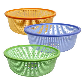 Mua Combo 3 rổ nhựa tròn có viền Chấn Thuận Thành 40cm đựng đồ  đựng rau củ  đa năng tiện dụng  hàng Việt Nam Chất Lượng Cao (RV4020-3) nhiều màu