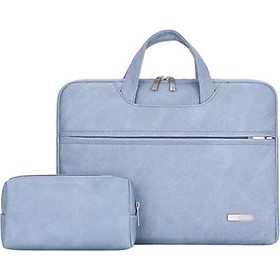 Cặp xách da chống sốc, chống nước dành cho macbook, laptop, surface  - Tặng kèm ví đựng sạc, chuột