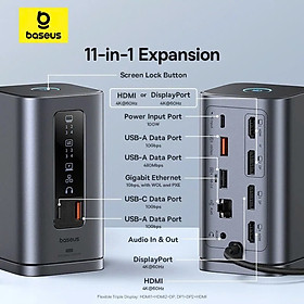 Mua Hub Mở Rộng Đa Năng Baseus Spacemate Series 11-in-1 Docking Station WIN Version ( xuất 3 màn hình mở rộng MST cho Windows ) hàng chính hãng