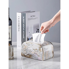 Mua Hộp đựng khăn giấy vân đá phong cách tân cổ điển HG13