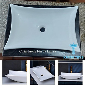 Mua Chậu lavabo  Chậu rửa mặt dương bàn chữ nhật vát. Kmisu thiết bị vệ sinh