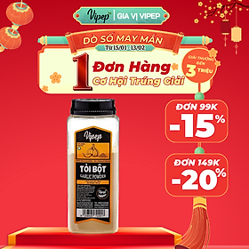 Tỏi Bột Tự Nhiên Vipep Hũ Nhựa 600g
