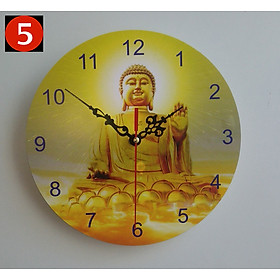 Đồng hồ treo tường kim trôi tượng phật vàng