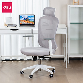 [ ] Ghế Xoay Văn Phòng Công Thái Học Cao Cấp Có Khóa Ngả Lưng 135 Độ Gối Tựa Đầu 3D Tựa Tay Điều Chỉnh Deli - Hỗ Trợ Đốt Sống Cổ Tối Ưu Tư Thế Ngồi - Bảo Hành 3 Năm - Ghế Làm Việc Tại Nhà, Văn Phòng