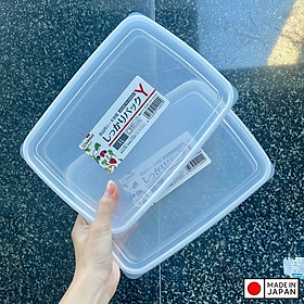 Bộ 2 hộp trữ thực phẩm dáng dẹt đựng cơm cuộn, sushi 1L Nội địa Nhật Bản