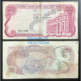 Mua Tờ 20 đồng VNCH hoa văn 1969 sưu tầm