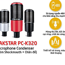 Mic thu âm Takstar PC-K320 Thu Âm Hát Livestream Phòng Thu Chuyên Nghiệp Âm Thanh Sống Động - Hàng Chính Hãng