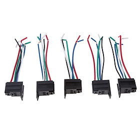 5 Pieces 12V Female Head Relay Plug Socket Wire Harness Extension Connector