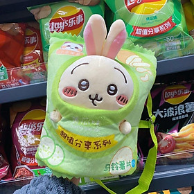 Chiikawa snack bag gấu bông COSPLAY gói Bimbim hài hước vô tri khoai tây chiên túi Usagi búp bê - Green x Usagi, Green x Usagi