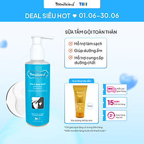 Sữa Tắm Gội Toàn Thân Teenilicious Hair & Body Wash Moroccan & Rosemary Oil Giúp Làm Dịu Da 200ml