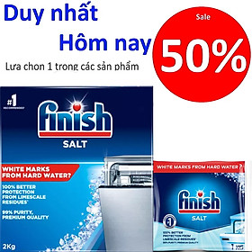 Muối rửa bát Finish 2kg Dishwasher Salt, Muối finish làm mềm nước 1kg dùng cho máy rửa bát