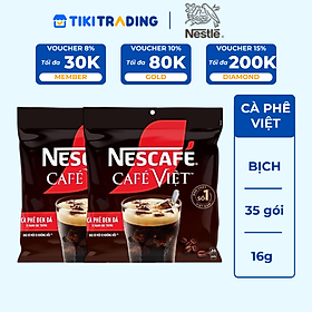 Combo 2 Bịch Cà phê Hòa tan NESCAFÉ CAFÉ VIỆT 35 gói Vị Mạnh đặc trưng