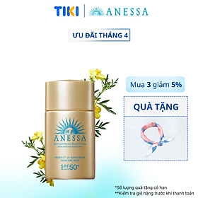 Kem chống nắng dạng sữa dưỡng da kiềm dầu bảo vệ hoàn hảo Anessa Perfect UV Sunscreen Skincare Milk SPF 50+ PA++++ 20ml