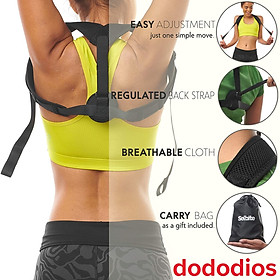 Áo chống gù lưng cho nam nữ, đai đeo khắc phục lưng tôm cải thiện vóc dáng - Chính hãng dododios
