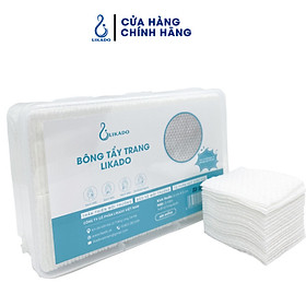 Bông tẩy trang Likado hộp 400 miếng 100% bông kích thước 5cmx6cm