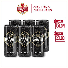 Combo 12 lon 330ml Bia Black Đại Việt, Bia đen sản xuất theo luật bia tinh