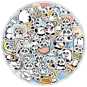 Sticker GẤU TRÚC MẮT LÁC hoạt hình cute trang trí mũ bảo hiểm,guitar,ukulele,điện thoại,sổ tay,laptop-mẫu S109