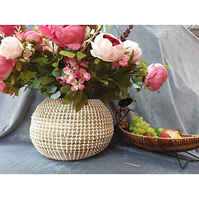Chậu trồng cây, chậu cói bện trồng cây, D25cm