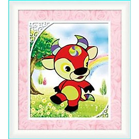 Mua Tranh đính đá 12con giáp (con trâu) kích thước:30*36cm chưa đính đá