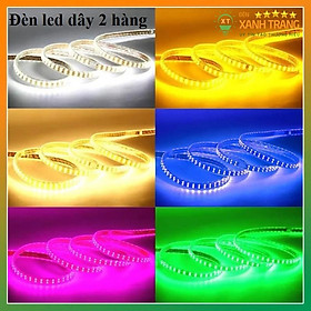 Mua Dây Led hắt trần 2 hàng bóng 2835 cho trần thạch cao màu trắng  vàng  xanh  đỏ  quấn cây ngoài trời (Đơn giá 1 mét)