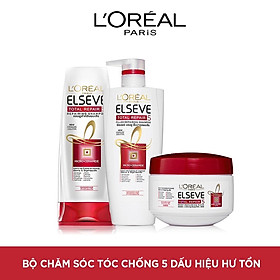 Bộ sản phẩm chăm sóc tóc chống 5 dấu hiệu hư tổn 3 bước L'Oreal Paris Total Repair 5