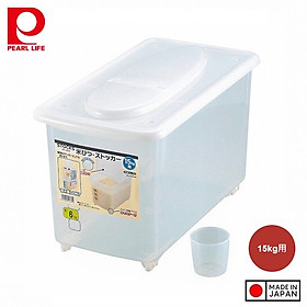 Thùng đựng gạo Pearl Metal 15kg kèm ca đong - Nội địa Nhật Bản