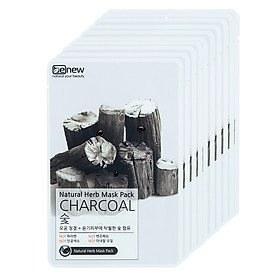 Combo 10 Miếng Mặt Nạ Giấy Than Hoạt Tính Benew Natural Herb Mask Pack Charcoal (22g / Miếng)