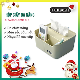 Hộp đựng khăn giấy ngăn nhựa, hộp đựng đồ đa năng tại nhà, khay để bút, điều khiển từ xa đồ lặt vặt FEIDASH N2116