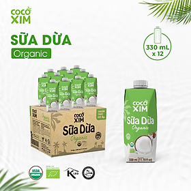 Thùng 12 hộp Sữa Dừa Cocoxim Organic 330ml 1 Hộp