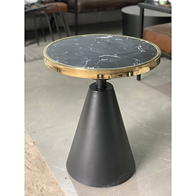 Mua Bàn Trà Đá Mạ PVD Cao Cấp  Bàn Táp Trà SoFa Mặt Đá Ceramic Khung Inox Mạ Viền PVD Phong Cách Bắc Âu Sang Trọng Hiện Đại KT 45x55cm    Nhận Đặt Hàng Theo Yêu Cầu