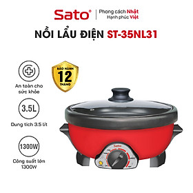 Nồi lẩu đa năng 3.5L Sato 35NL31- Thiết kế tiện dụng, tháo lắp dễ dàng vệ sinh sau khi sử dụng - Miễn phí vận chuyển toàn quốc - Hàng chính hãng