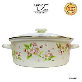 Nồi Fujihoro tráng men SYM-32G (nắp thủy tinh) 4L (đào hồng) - Phân phối bởi CTCP ABMA VN Showroom 52 Hoàng Diệu, Q4
