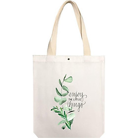 Túi Tote Vải Canvas In Họa Tiết Lá Xanh Sac&Chic SC-3